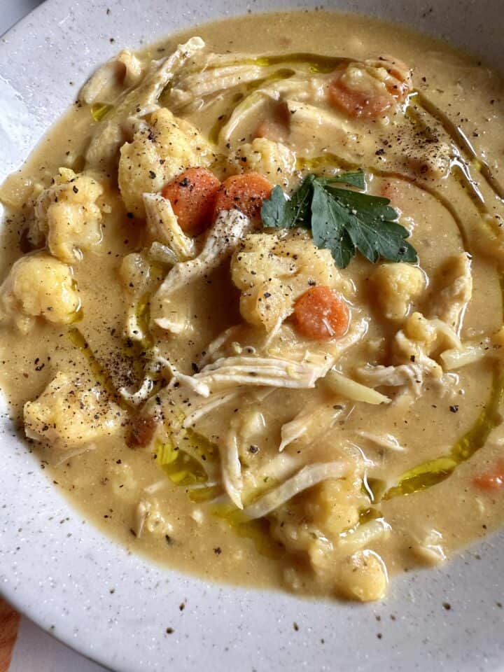 Anti Inflammatory Cauliflower Chicken Soup